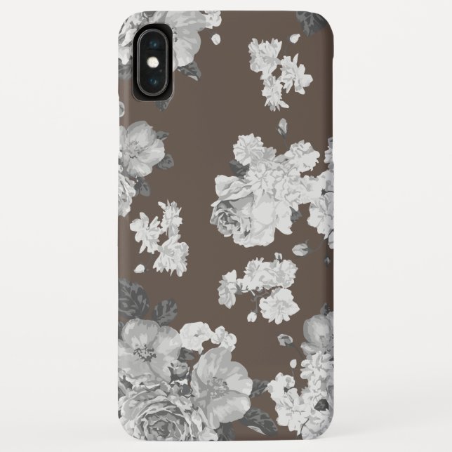 Capa Para iPhone, Case-Mate Fundo Marrom Floral (Verso)