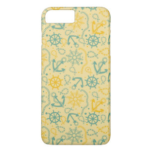 Capa iPhone 8 Plus/7 Plus Fundo retro com âncora, cordas