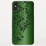 Capa Para iPhone Da Case-Mate Fundo Verde Metálico Com Lace Verde Escuro<br><div class="desc">Imagem verde escura de um fundo de alumínio escovado metálico com rendas florais verdes escuras. Disponível em 8 cores diferentes. Se você precisar de assistência personalizada ou de um esquema de cores diferentes para corresponder ao seu decoro,  entre em contato com o designer do ArtOnWear.</div>
