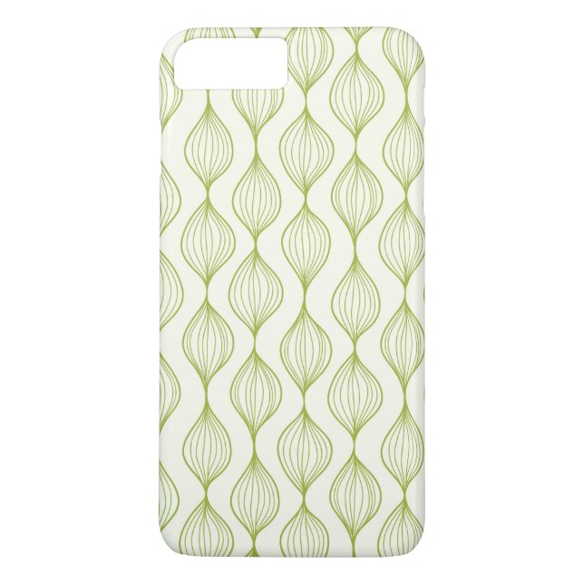 Capa Para iPhone, Case-Mate Fundo vertical verde do teste padrão do ogee (Verso)