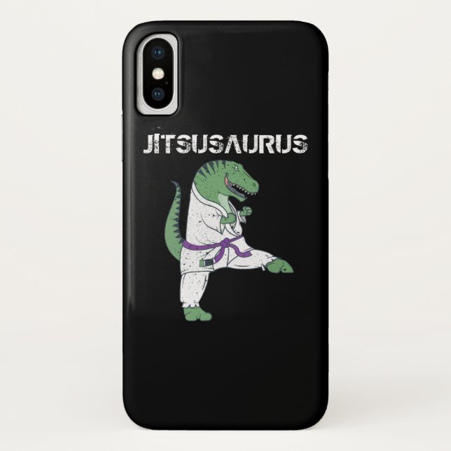 Capa Para iPhone, Case-Mate Funny Jujitsu, T-Rex Jiu Jitsu Black Belt presente (Verso)