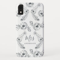Futuro Sra. Black White Floral Chic Bride