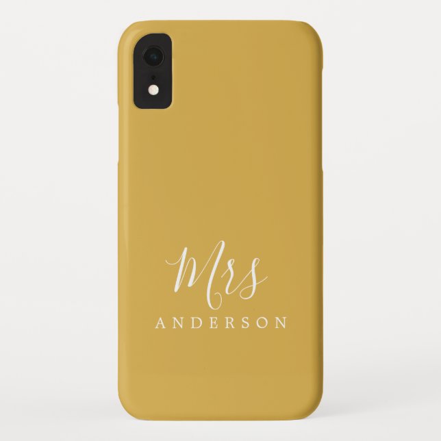 Capa Para iPhone, Case-Mate Futuro, Sra. Dourada Ochre Chic Bride (Verso)