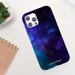 Capa Para iPhone Da Case-Mate Galáxia legal de espaço profundo com nome<br><div class="desc">Esta capa de telefone legal apresenta um fundo de espaço de cor d'água com texto personalizável clássico. As cores são azul escuro e roxo. Você pode personalizá-lo com seu próprio nome ou monograma. Este caso de dispositivo faz um presente de aniversário maravilhoso para qualquer um ou até um gafanhoto de...</div>