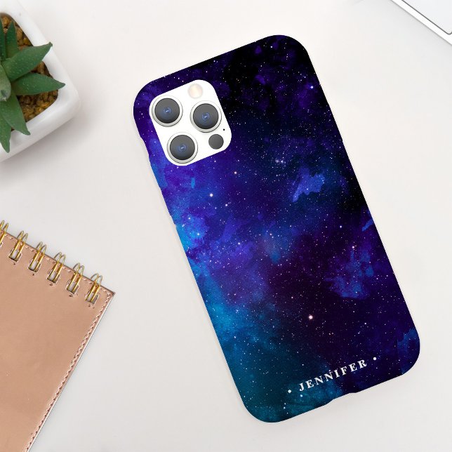 Capa Para iPhone, Case-Mate Galáxia legal de espaço profundo com nome (Criador carregado)
