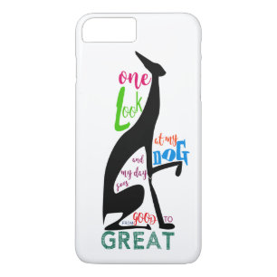 Capa iPhone 8 Plus/7 Plus Galgo Silhueta Italiana Amor Meu Cachorro Elegante