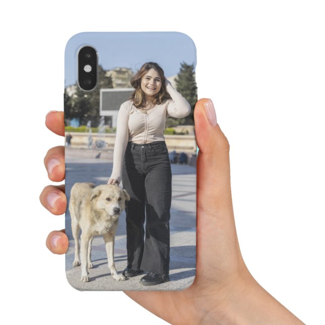 Capa Para iPhone, Case-Mate Garota sorridente personalizada com cachorro de es (Criador carregado)