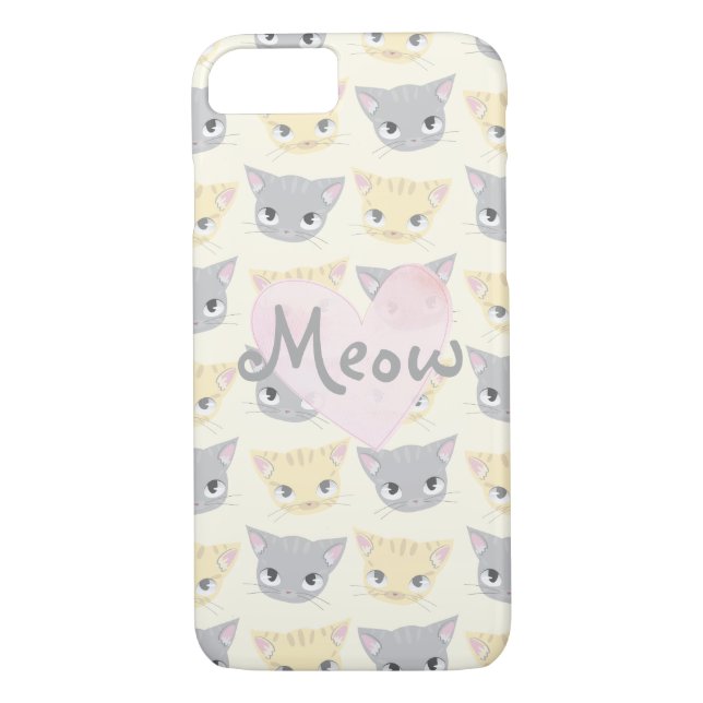 Capa Para iPhone, Case-Mate Gatinho Bonito Face Patterno Meow Case (Verso)
