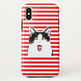 Capa Para iPhone Da Case-Mate Gato branco e preto a rir