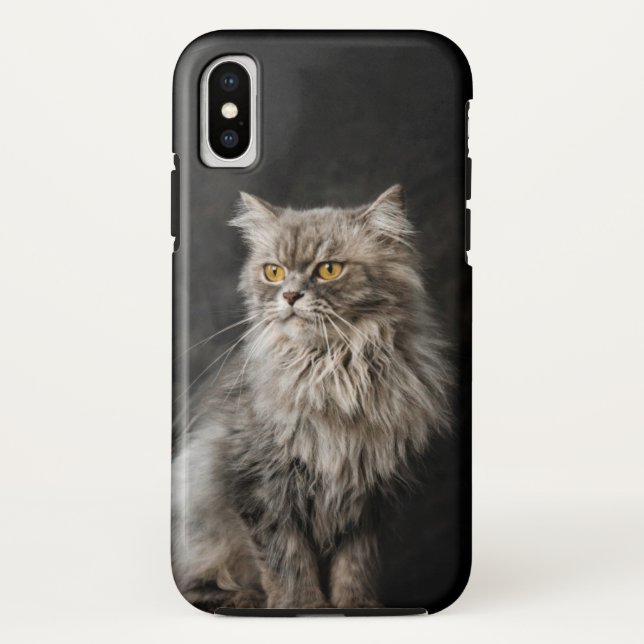 Capa Para iPhone, Case-Mate Gato Cinza Fofo  (Verso)