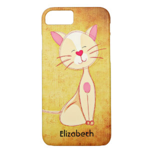 Capa iPhone 8/7 Gato Colorido de Creme Feliz e Bonito Personalizad