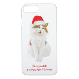 Capa iPhone 8/7 Gato com Papai noel