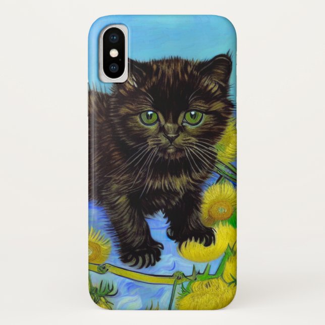 Capa Para iPhone, Case-Mate Gato de estilo Van Gogh com Sunflower (Verso)