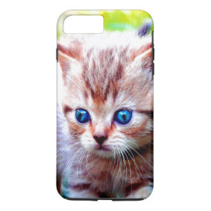 Capa iPhone 8 Plus/7 Plus Gato De Gatinho Gelado De Olhos Azuis