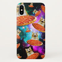 Gato de pizza espacial engraçado