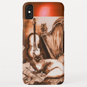 CAPA PARA iPhone XS MAX GATO MÚSICO COM MOLA NA ESPIA MARINHA