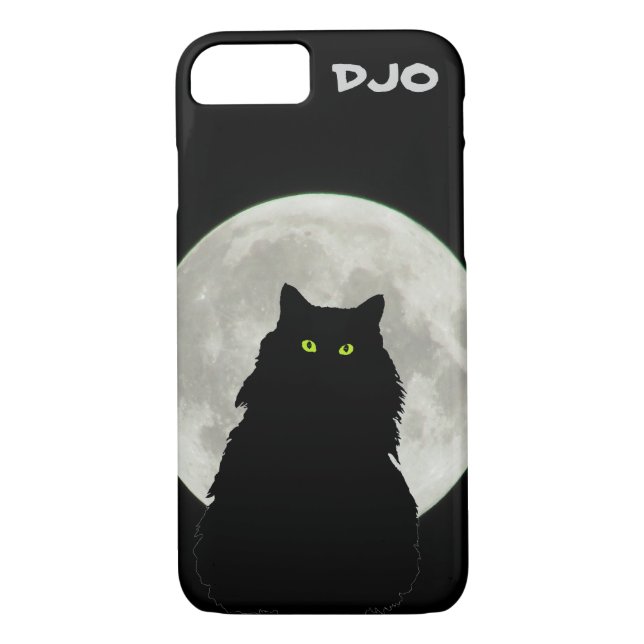 Capa Para iPhone, Case-Mate Gato Negro Sentado De Lua (Verso)