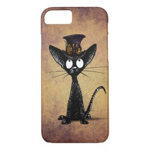 Capa iPhone 8/7 Gato oriental preto engraçado de Shorthair
