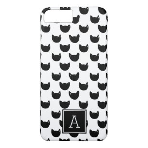 Capa Para iPhone Da Case-Mate Gato preto do Doodle Girls Monograma Personalizado