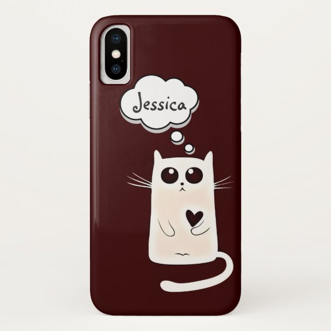 Capa Para iPhone, Case-Mate Gato só dos corações (Verso)