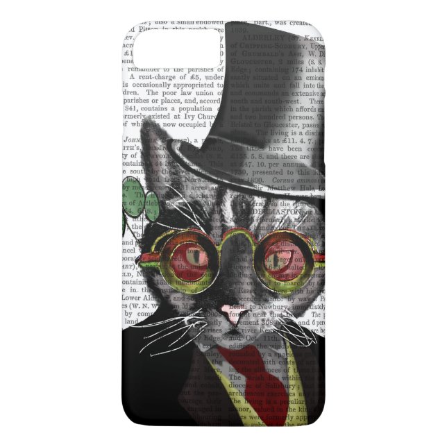 Capa Para iPhone, Case-Mate Gato Vapor - Chapéu Superior e óculos amarelos ver (Verso)