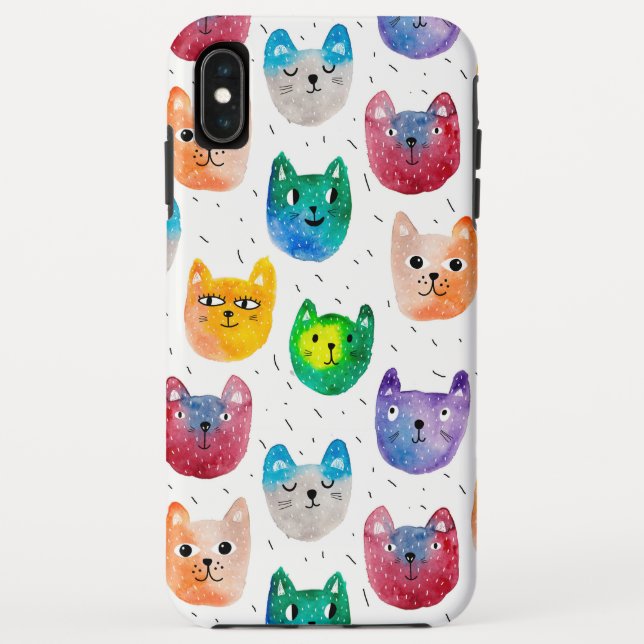 Capa Para iPhone, Case-Mate Gatos com aquarelas e amigos (Verso)