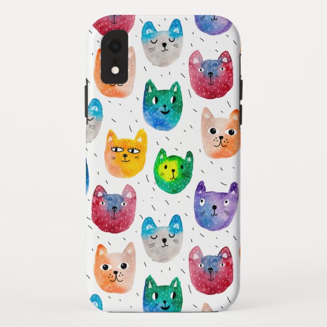 Capa Para iPhone, Case-Mate Gatos com aquarelas e amigos (Verso)