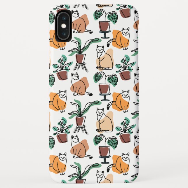 Capa Para iPhone, Case-Mate Gatos e flores para desenho de linhagens (Verso)