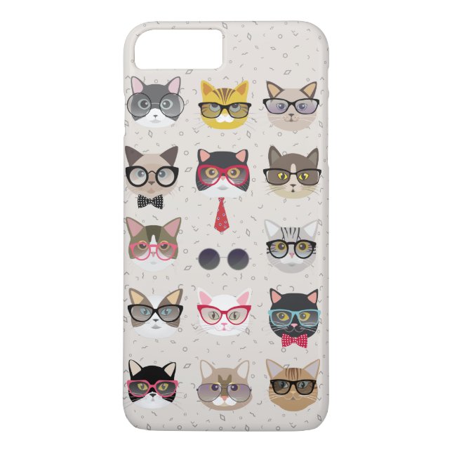 Capa Para iPhone, Case-Mate Gatos engraçados com caixa de óculos iPhone 7 Plus (Verso)