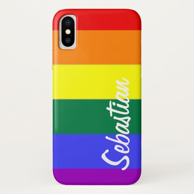 Capa Para iPhone, Case-Mate Gay Rainbow Pride Personalizado (Verso)