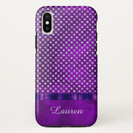 Capa Para iPhone X Gema de prata roxa