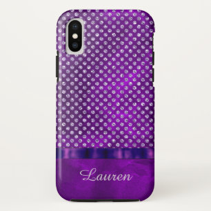 Capa Para iPhone X Gema de prata roxa