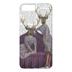 Capa iPhone 8 Plus/7 Plus Gêmeos Veados em Roxo
