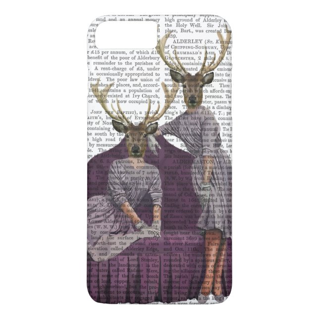 Capa Para iPhone, Case-Mate Gêmeos veados em roxo (Verso)