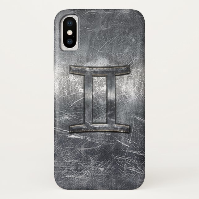 Capa Para iPhone, Case-Mate Gemini Zodiac - Sinal Grunge - Prata Incomodada (Verso)