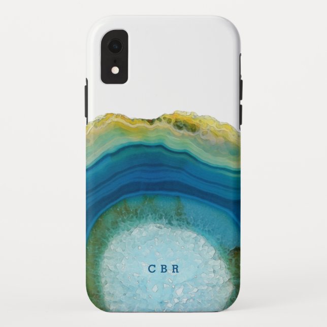 Capa Para iPhone, Case-Mate Gemstone de Abstrato Marble, Legal Monograma de Ag (Verso)