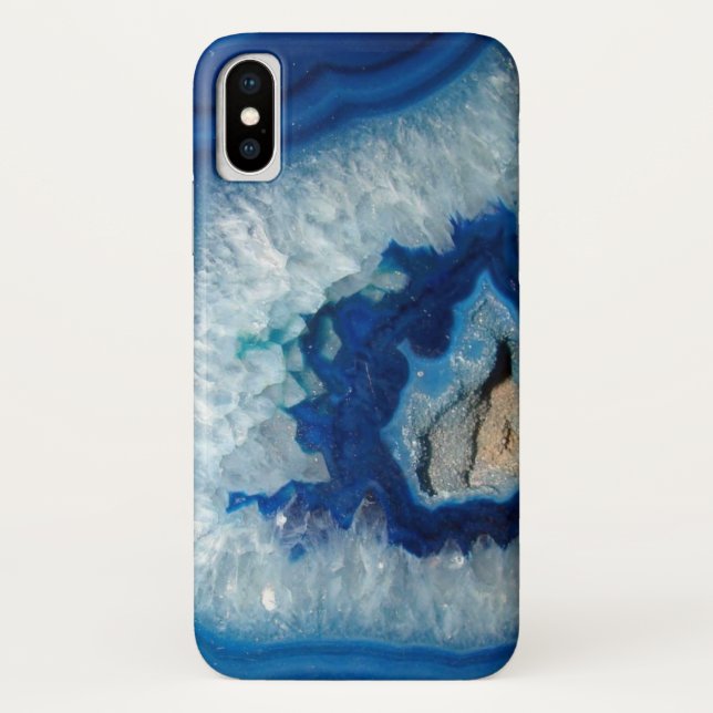 Capa Para iPhone, Case-Mate Geodo de Agata Azul de Apphire (Verso)