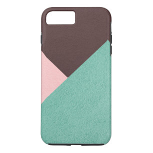 Capa iPhone 8 Plus/7 Plus Geométrico Castanho Verde e Rosa Personalizado