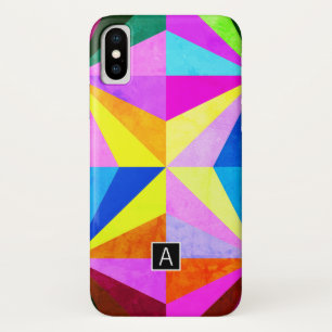 Capa Para iPhone X Geométrico multicolorido moderno e colorido   Mono