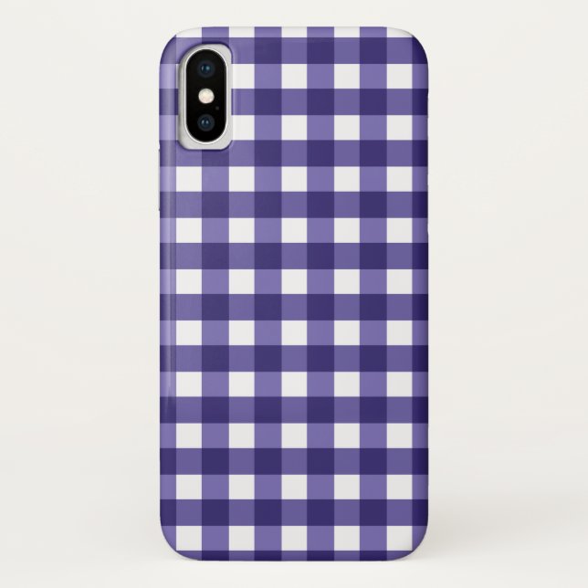 Capa Para iPhone, Case-Mate Gingham azul marinho (Verso)