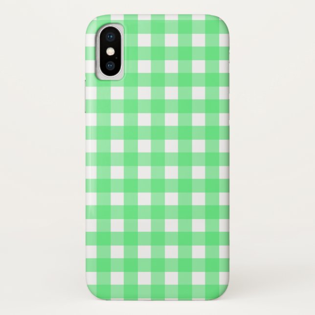 Capa Para iPhone, Case-Mate Gingham verde (Verso)