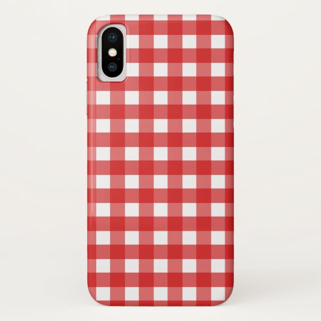 Capa Para iPhone, Case-Mate Gingham vermelho (Verso)