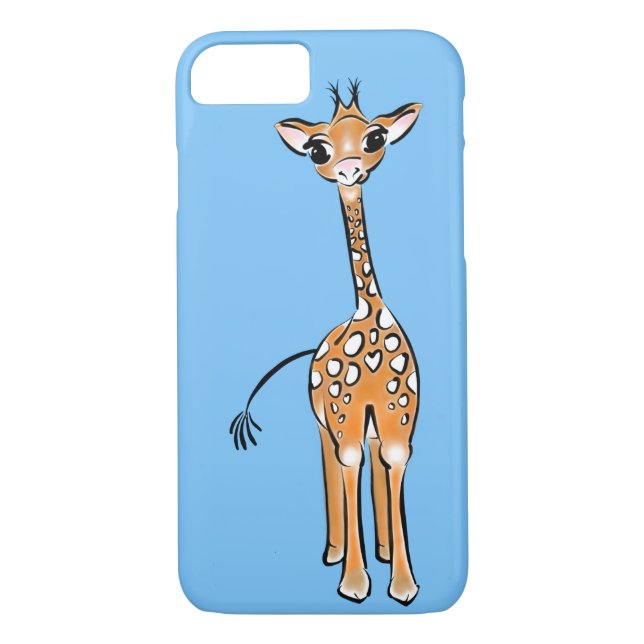 Capa Para iPhone, Case-Mate Girafa bonita - azul bebê (Verso)