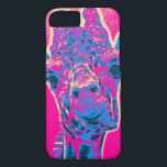Capa iPhone 8/7 Girafa Engraçada Esticando sua língua<br><div class="desc">Uma pose engraçada de uma girafa fofinha - destacando sua língua! Cores néon alegres e engraçadas de rosa e azul. Tem uma graça de sessenta e poucos anos que a arte de pop.</div>