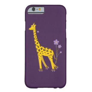 Capa Barely There Para iPhone 6 Girafa Roxa Esfolamento Engraçado
