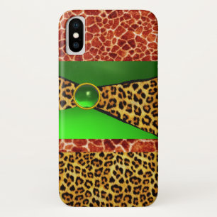 CAPA PARA iPhone DA Case-Mate GIRAFFE LEOPARD SKIN GREEN EMERALD GEM IMPRESSO