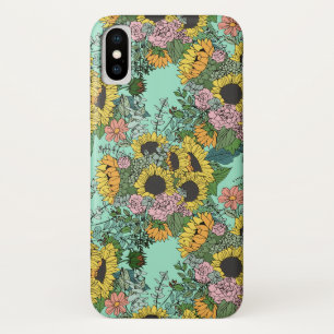 Capa Para iPhone Da Case-Mate Girassóis amarelos da moda e design de rosas cor-