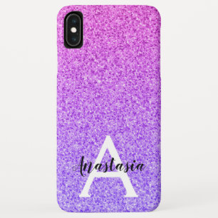 Capa Para iPhone Da Case-Mate Girly Glam Ombre Purple Glitter Sparkles Monograma