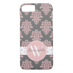 Capa Para iPhone Da Case-Mate Girly Pink Damask Monograma