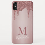 Capa Para iPhone Da Case-Mate Girly Rosa Dourado Sparkle Glitter Drives Monogram<br><div class="desc">Glitter de brilho brilhante Dourado de Rosa cintilante gira capa de telefone monograma com nossos pingos de brilho sujo em pincel rosa/rosa e tipografia quic. Projetado por Cedar e String. Para personalizar ainda mais, clique no link "personalizar mais" e use a ferramenta design para modificar o design. Se precisar de...</div>